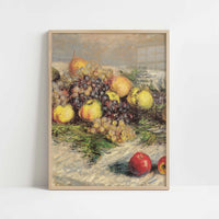 Pears & Grapes (1880) by Claude Monet – Art Print - Art print in oak frame