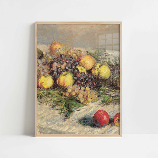 Pears & Grapes (1880) by Claude Monet – Art Print - Art print in oak frame