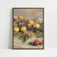 Pears & Grapes (1880) by Claude Monet – Art Print - Art print in dark wood frame