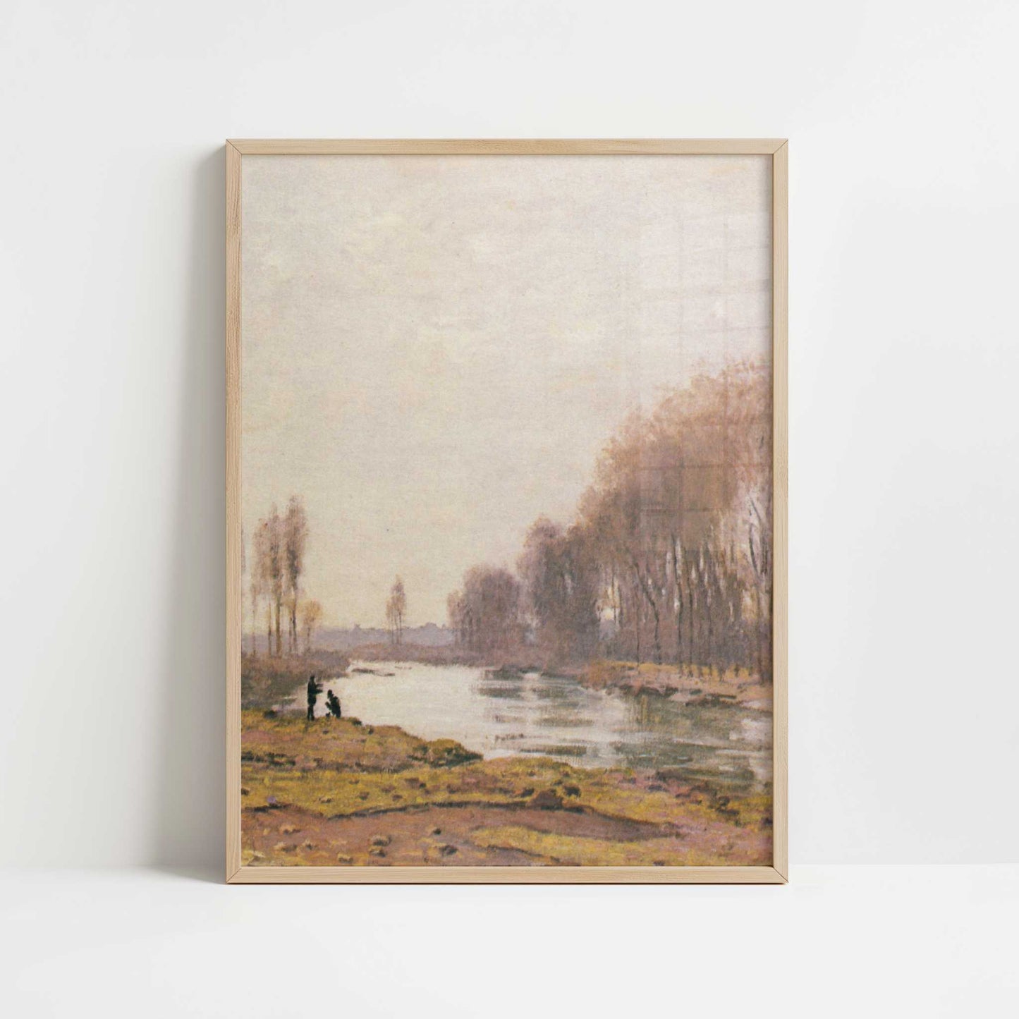 Petit Bras of the Seine (1872) by Claude Monet – Art Print - Art print in oak frame