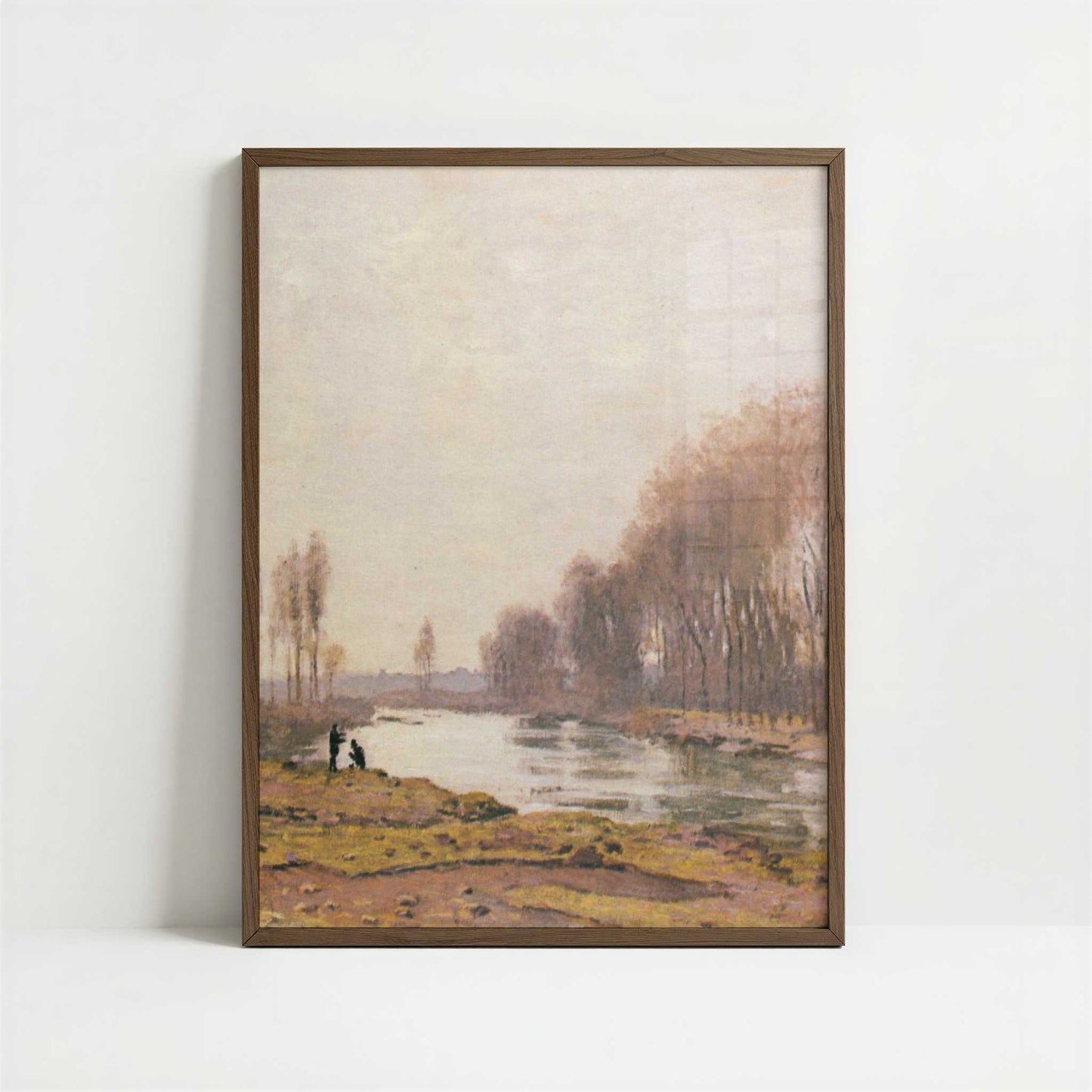 Petit Bras of the Seine (1872) by Claude Monet – Art Print - Art print in dark wood frame