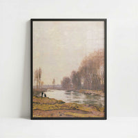 Petit Bras of the Seine (1872) by Claude Monet – Art Print - Art print in black frame