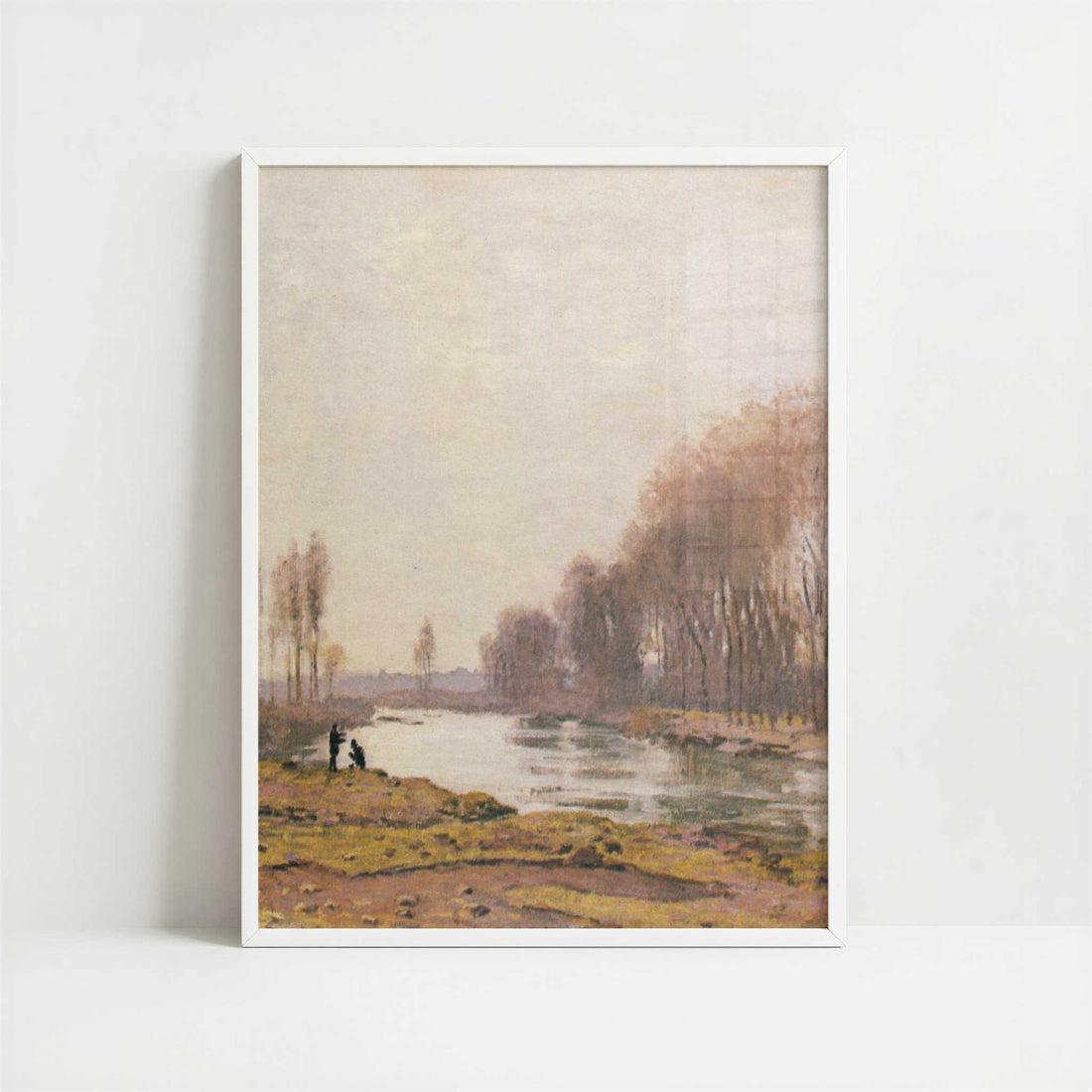 Petit Bras of the Seine (1872) by Claude Monet – Art Print - Art print in white frame