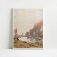Petit Bras of the Seine (1872) by Claude Monet – Art Print - Art print in white frame