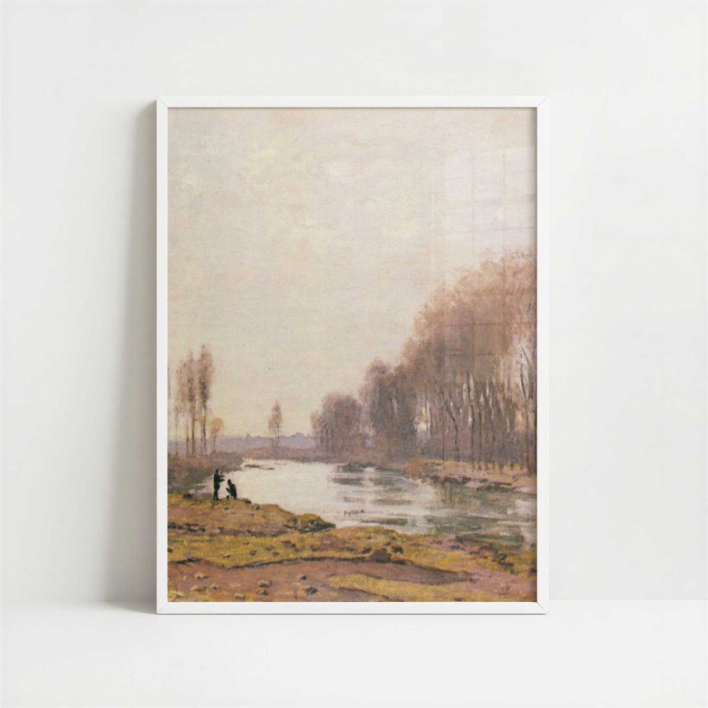 Petit Bras of the Seine (1872) by Claude Monet – Art Print - Art print in white frame