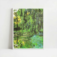 Pond with Willow Tree (1918) by Claude Monet – Art Print - Art print in white frame