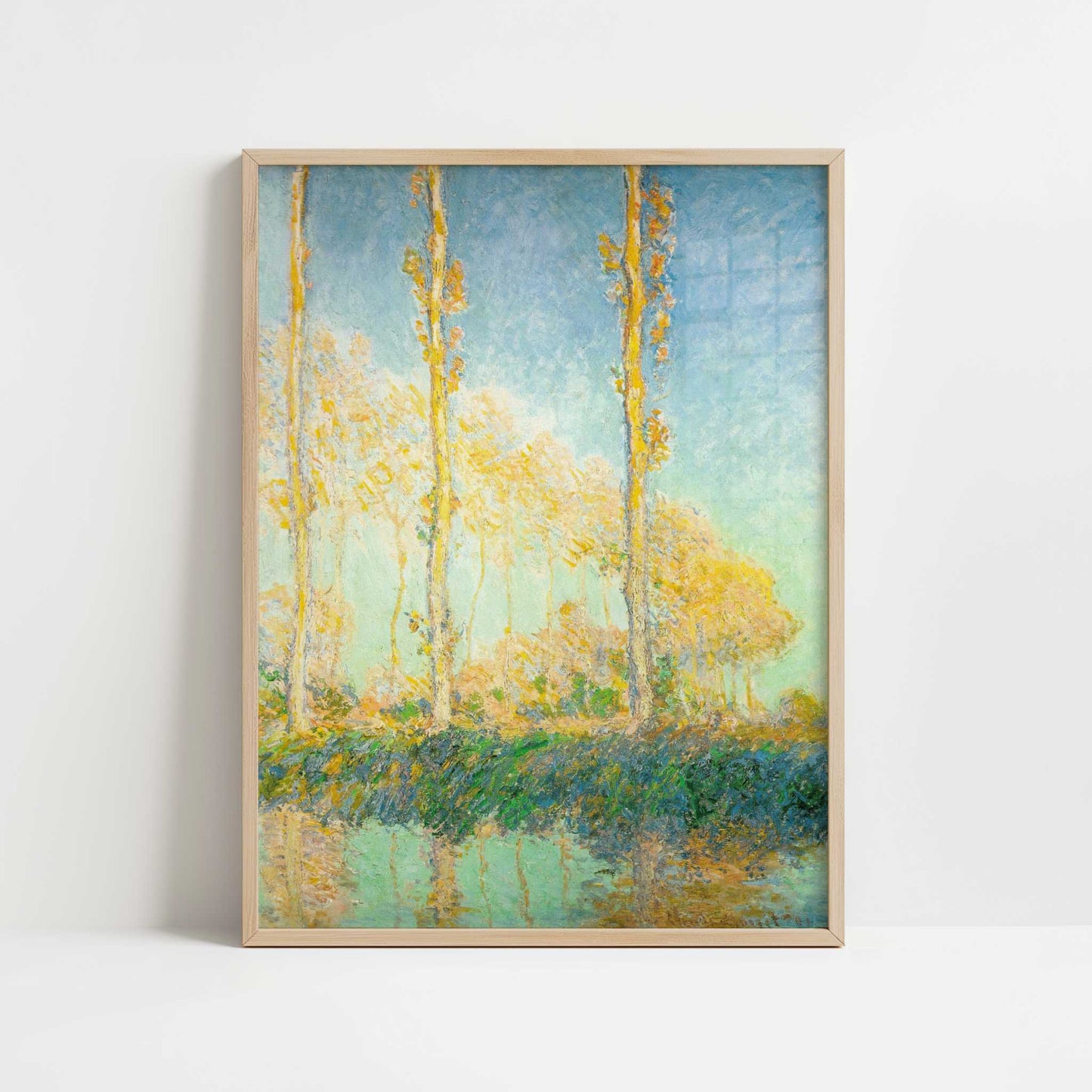 Poplars (1891) by Claude Monet – Art Print - Art print in oak frame