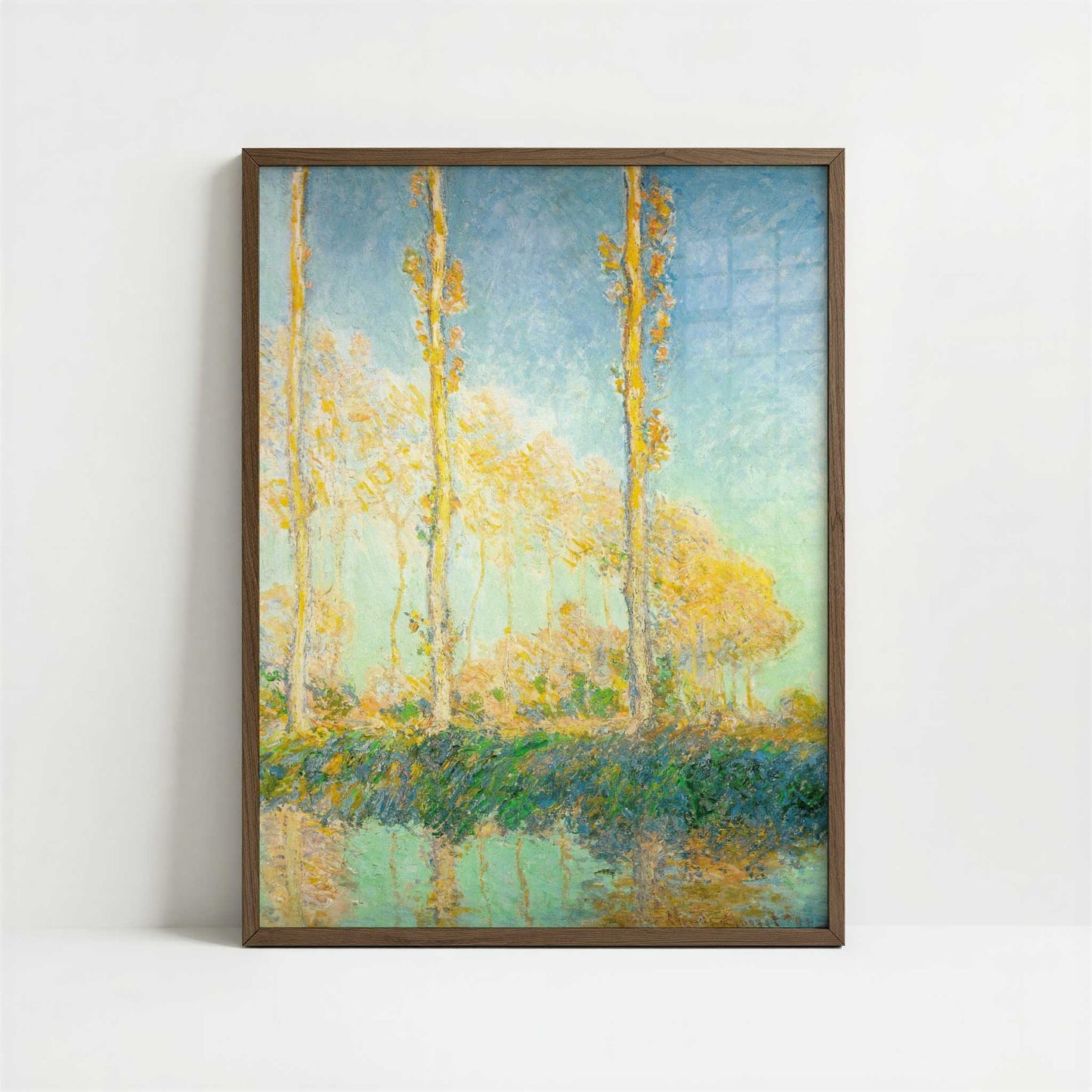 Poplars (1891) by Claude Monet – Art Print - Art print in dark wood frame