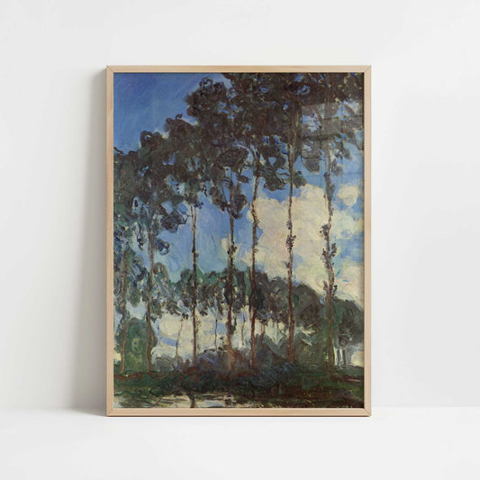 Poplars on River Epte (1890) by Claude Monet – Art Print - Art print in oak frame