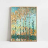 Poplars on River Epte (1891) by Claude Monet – Art Print - Art print in oak frame