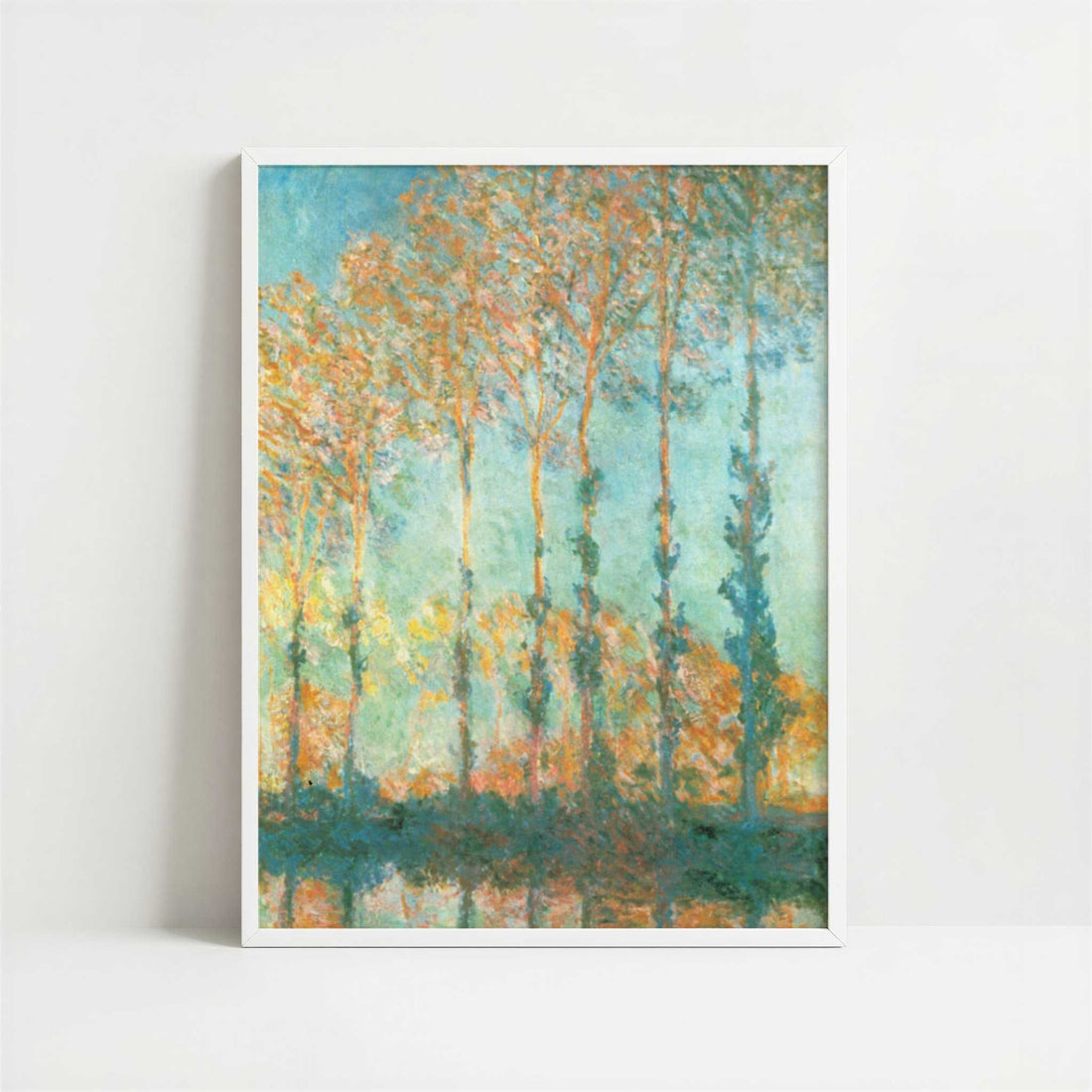 Poplars on River Epte (1891) by Claude Monet – Art Print - Art print in white frame