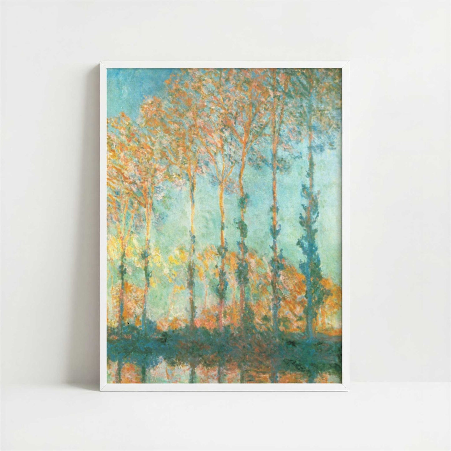 Poplars on River Epte (1891) by Claude Monet – Art Print - Art print in white frame