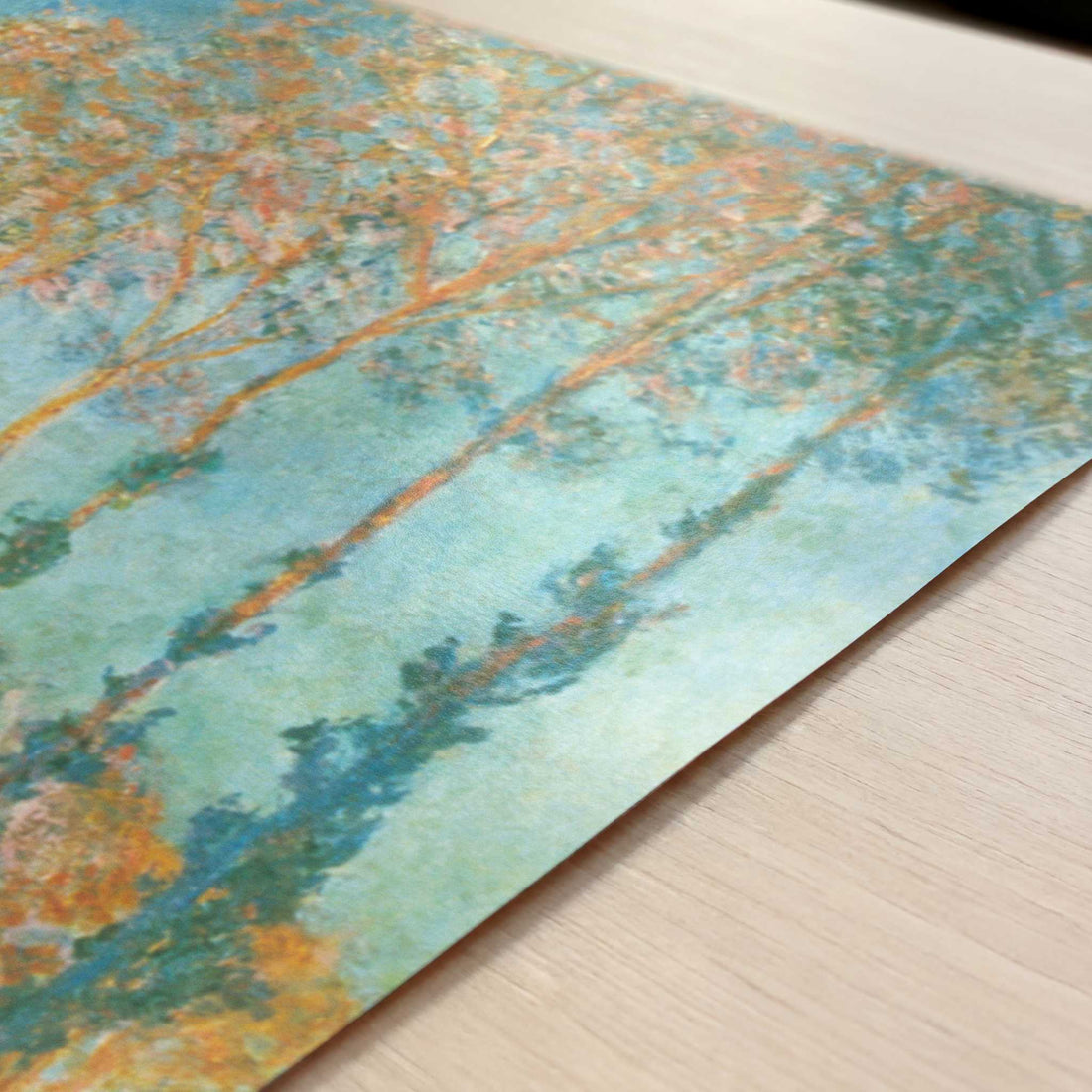 Poplars on River Epte (1891) by Claude Monet – Art Print - Close-up detail of the art print