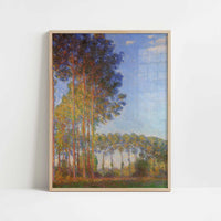 Poplars on the Banks of River Epte (1891) by Claude Monet – Art Print - Art print in oak frame