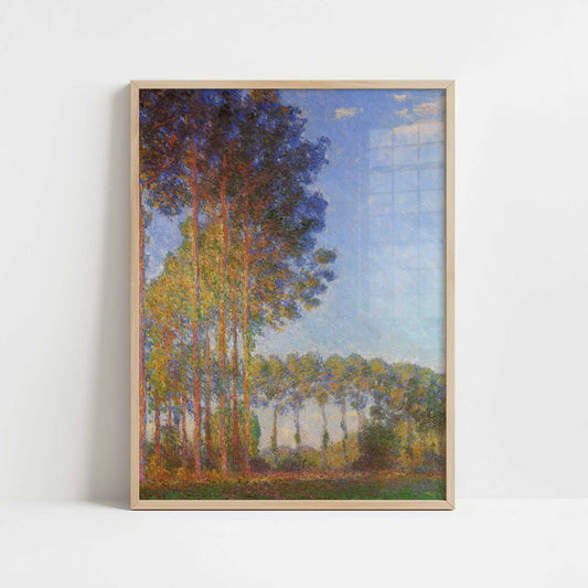 Poplars on the Banks of River Epte (1891) by Claude Monet – Art Print - Art print in oak frame