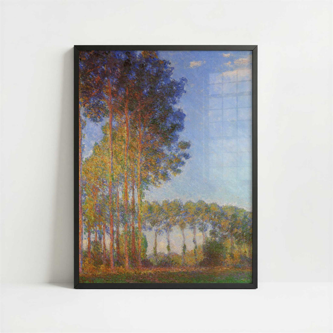 Poplars on the Banks of River Epte (1891) by Claude Monet – Art Print - Art print in black frame