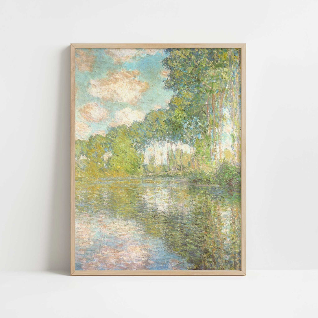 Poplars on the Epte (1891) by Claude Monet – Art Print - Art print in oak frame
