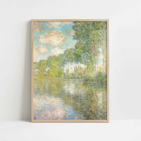 Poplars on the Epte (1891) by Claude Monet – Art Print - Art print in oak frame