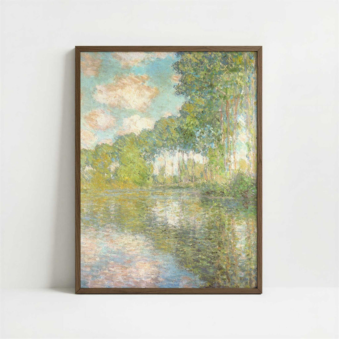 Poplars on the Epte (1891) by Claude Monet – Art Print - Art print in dark wood frame