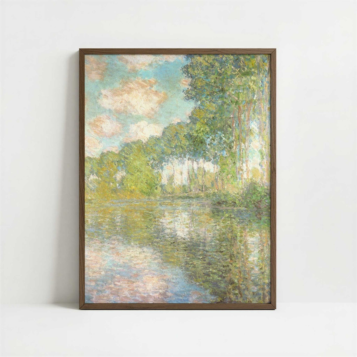 Poplars on the Epte (1891) by Claude Monet – Art Print - Art print in dark wood frame