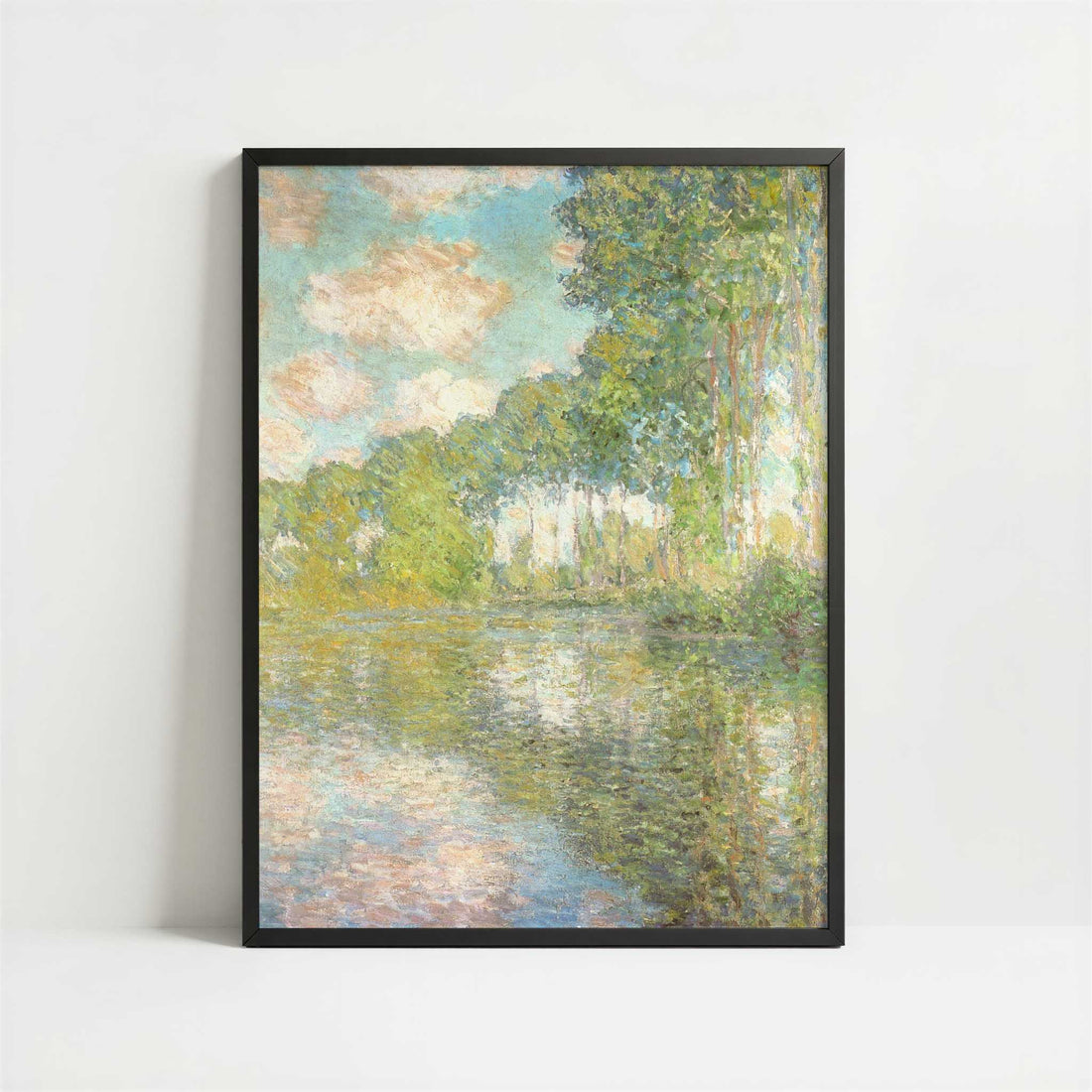 Poplars on the Epte (1891) by Claude Monet – Art Print - Art print in black frame
