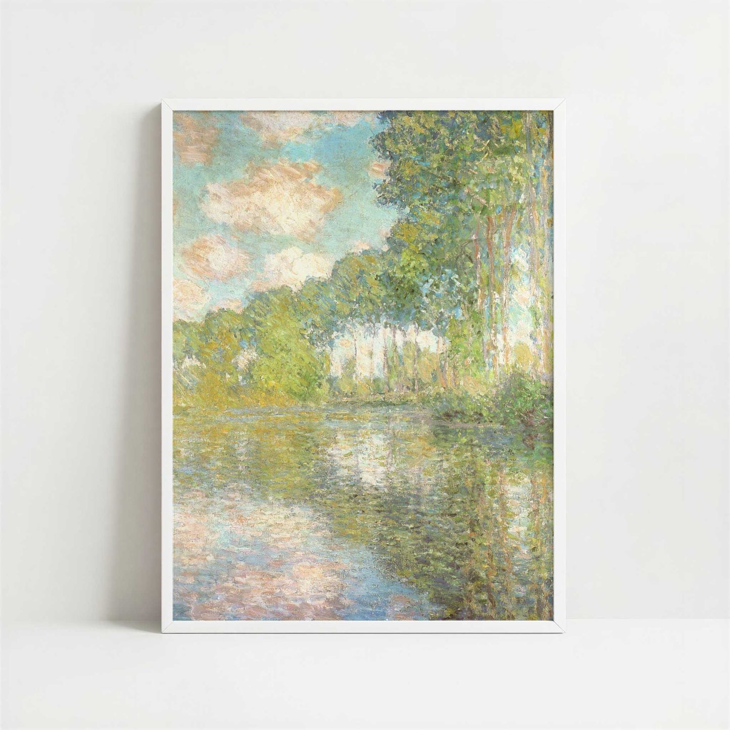 Poplars on the Epte (1891) by Claude Monet – Art Print - Art print in white frame