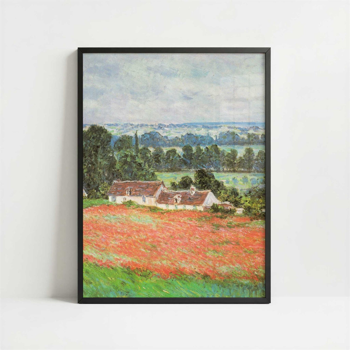 Poppies, Giverny (1885) by Claude Monet – Art Print - Art print in black frame