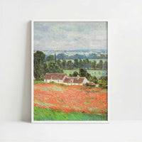 Poppies, Giverny (1885) by Claude Monet – Art Print - Art print in white frame