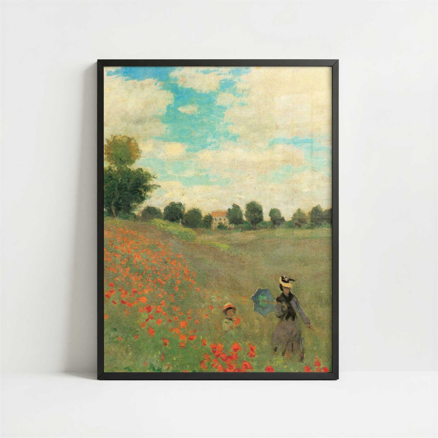 Poppy Field (1873) by Claude Monet – Art Print - Art print in black frame