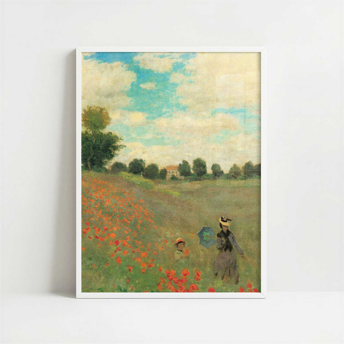 Poppy Field (1873) by Claude Monet – Art Print - Art print in white frame