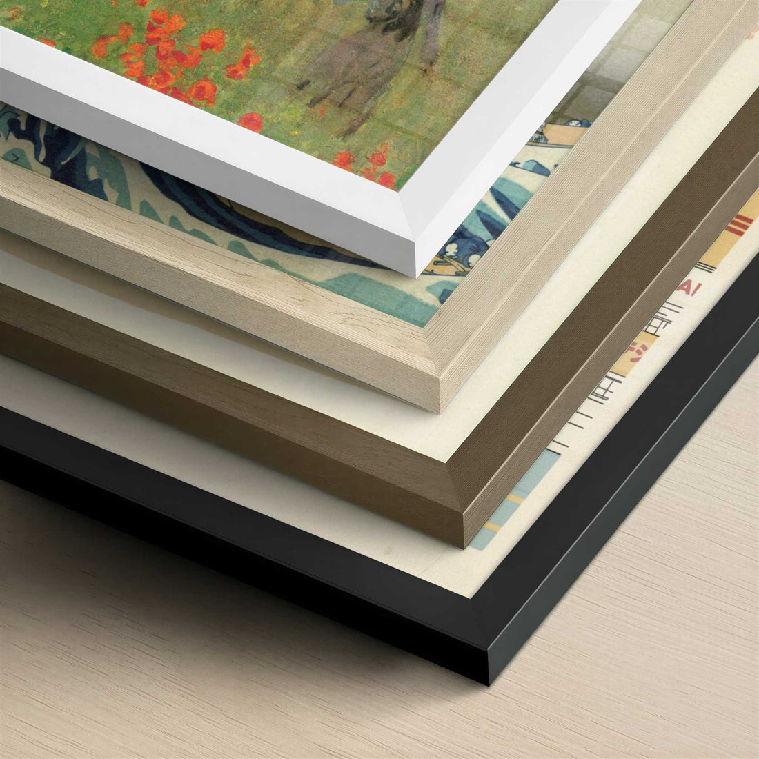 Poppy Field (1873) by Claude Monet – Art Print - Close-up detail of the different frames