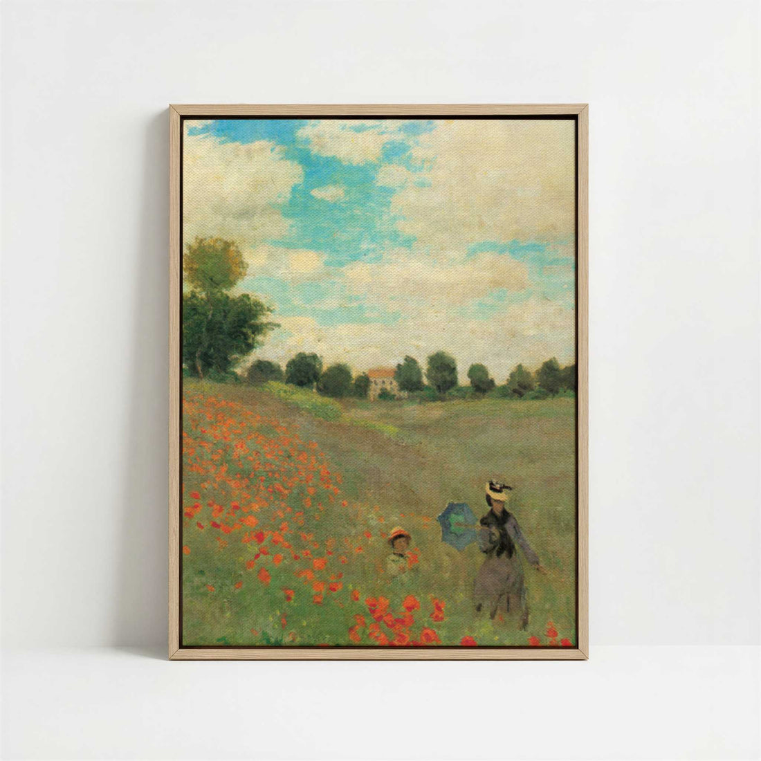 Framed Canvas - Framed canvas in oak color frame