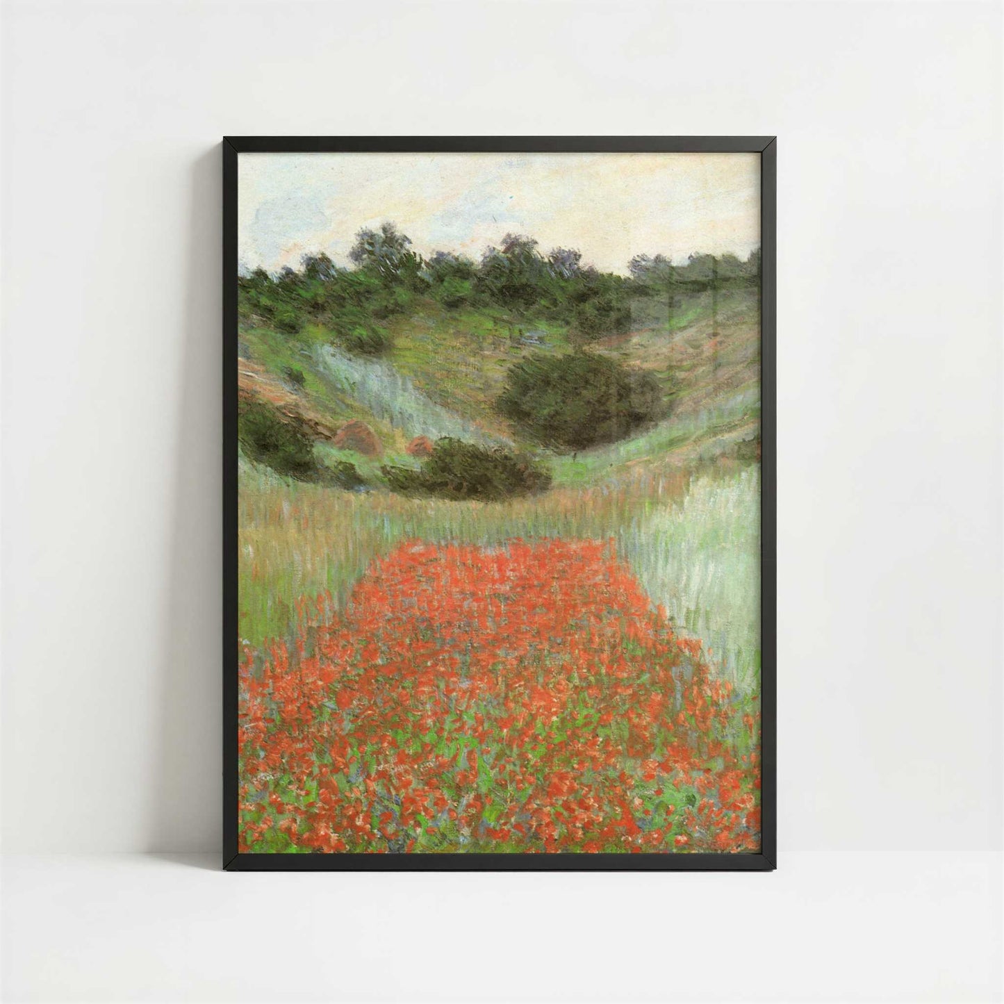 Poppy Field near Giverny (1885) by Claude Monet – Art Print - Art print in black frame