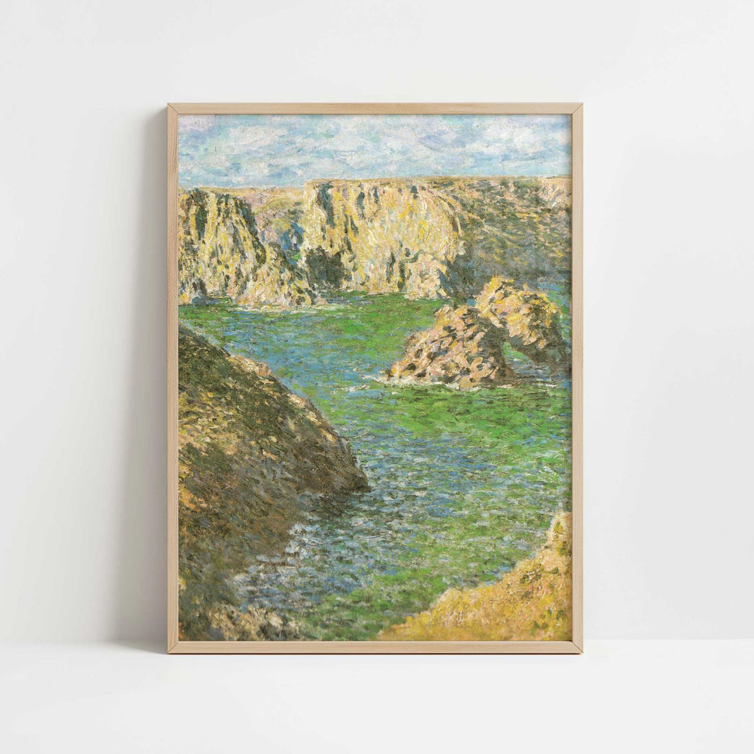 Port Donnant, Belle-Ile (1887) by Claude Monet – Art Print - Art print in oak frame