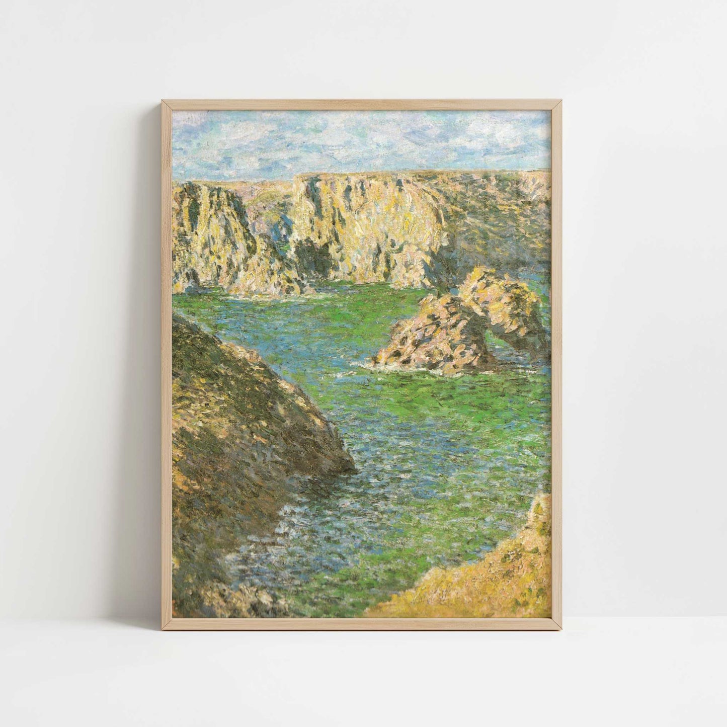 Port Donnant, Belle-Ile (1887) by Claude Monet – Art Print - Art print in oak frame