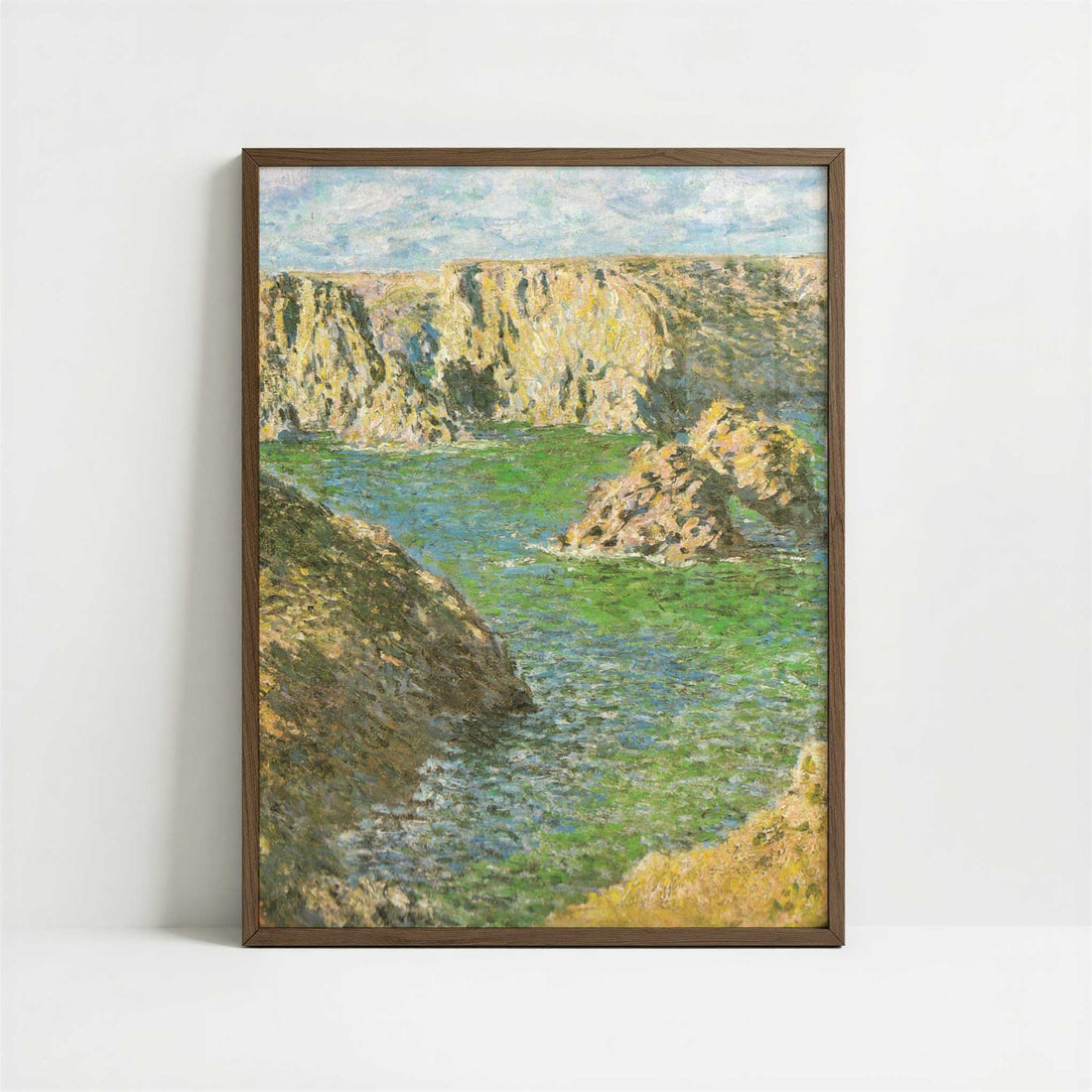 Port Donnant, Belle-Ile (1887) by Claude Monet – Art Print - Art print in dark wood frame