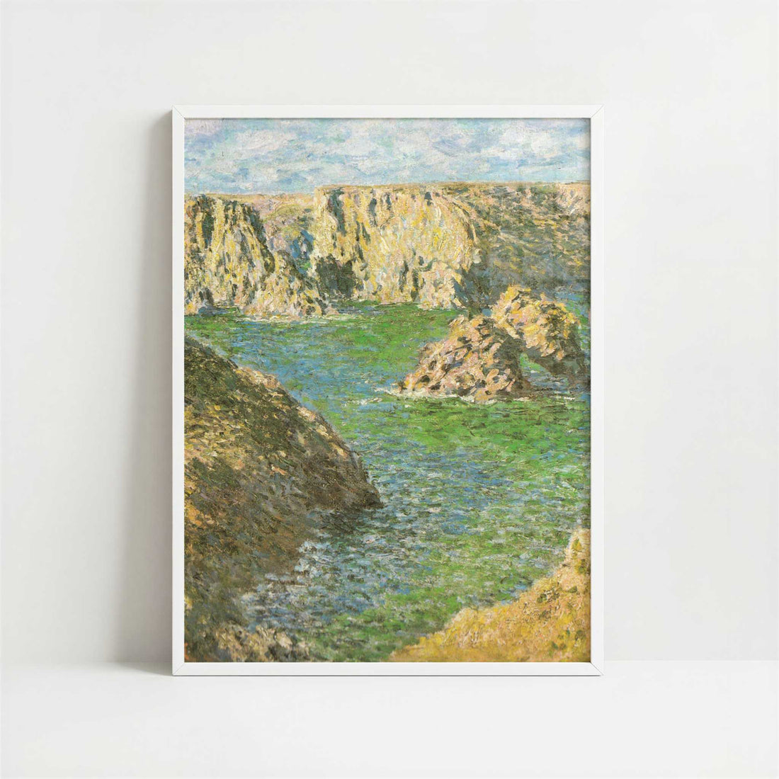 Port Donnant, Belle-Ile (1887) by Claude Monet – Art Print - Art print in white frame
