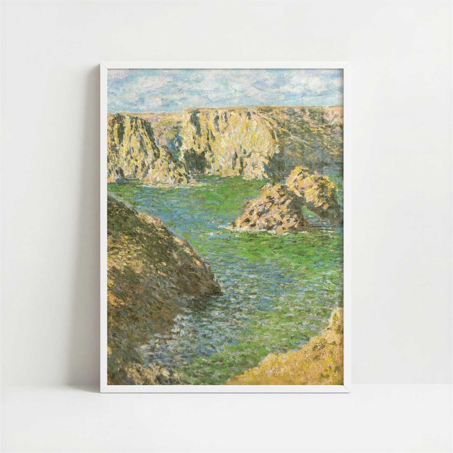 Port Donnant, Belle-Ile (1887) by Claude Monet – Art Print - Art print in white frame