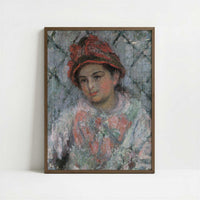 Portrait of Blanche Hoschedé (1880) by Claude Monet – Art Print - Art print in dark wood frame