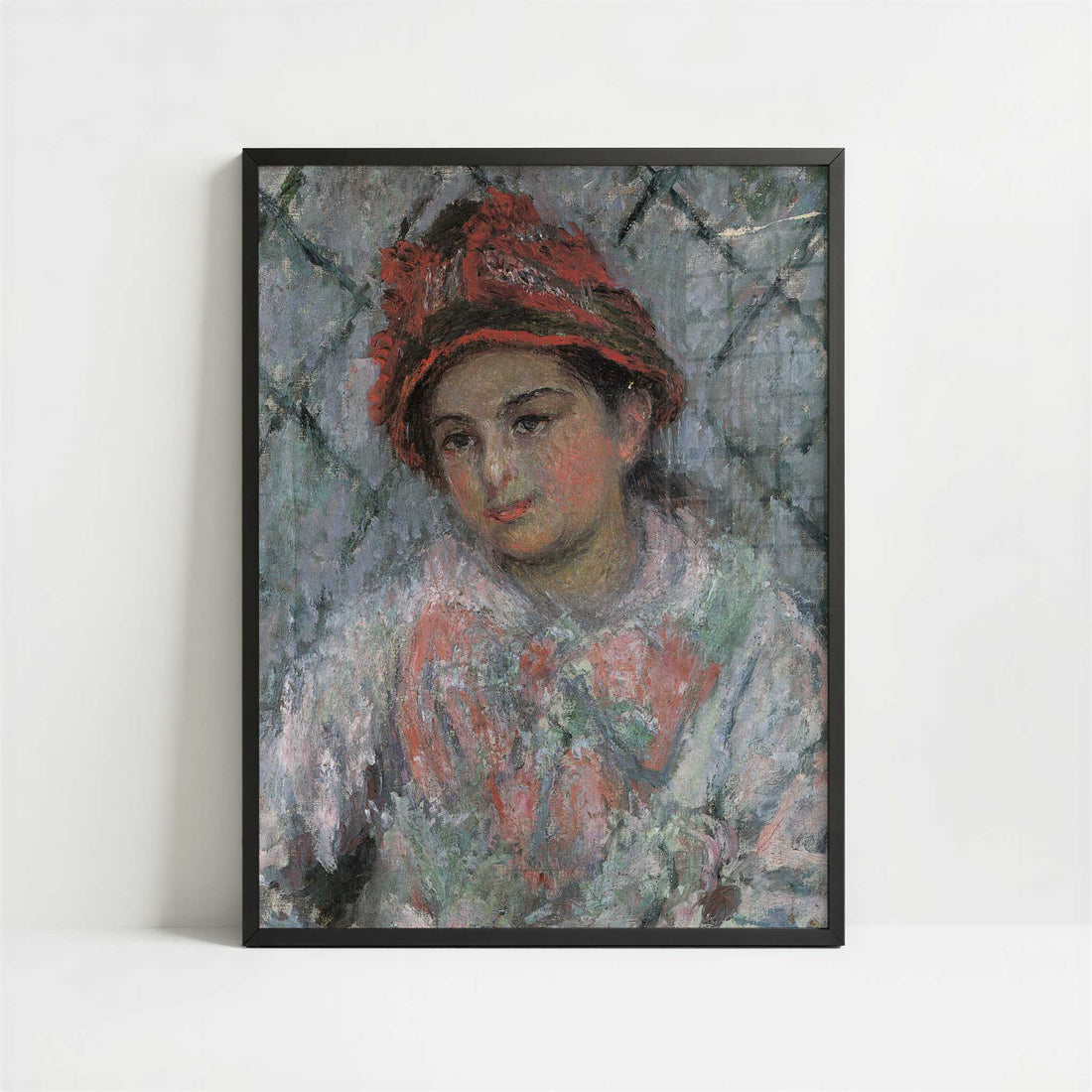 Portrait of Blanche Hoschedé (1880) by Claude Monet – Art Print - Art print in black frame