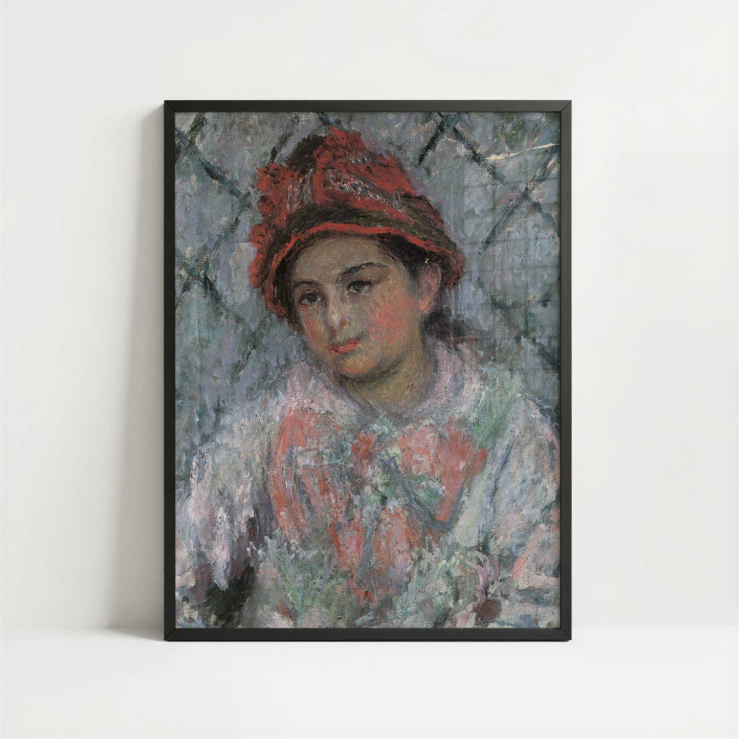 Portrait of Blanche Hoschedé (1880) by Claude Monet – Art Print - Art print in black frame