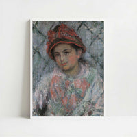 Portrait of Blanche Hoschedé (1880) by Claude Monet – Art Print - Art print in white frame