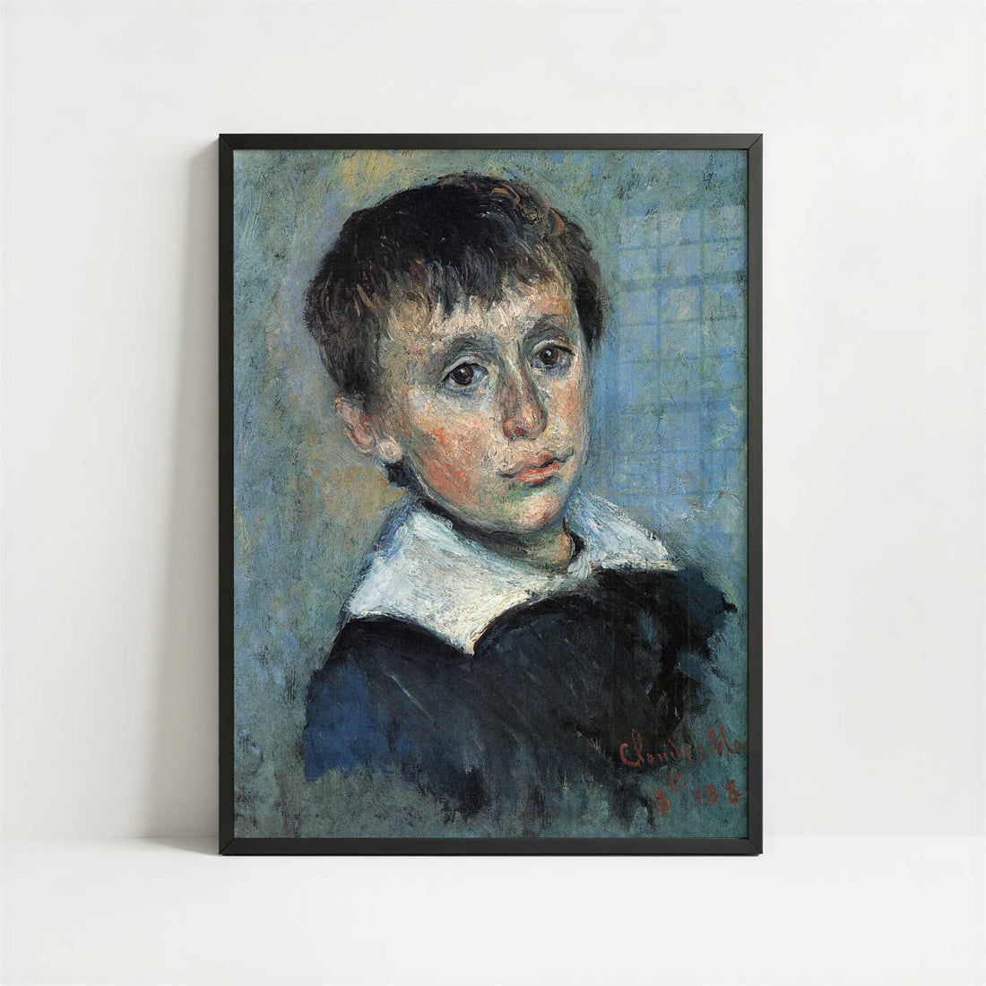 Portrait of Jean Monet (1880) by Claude Monet – Art Print - Art print in black frame