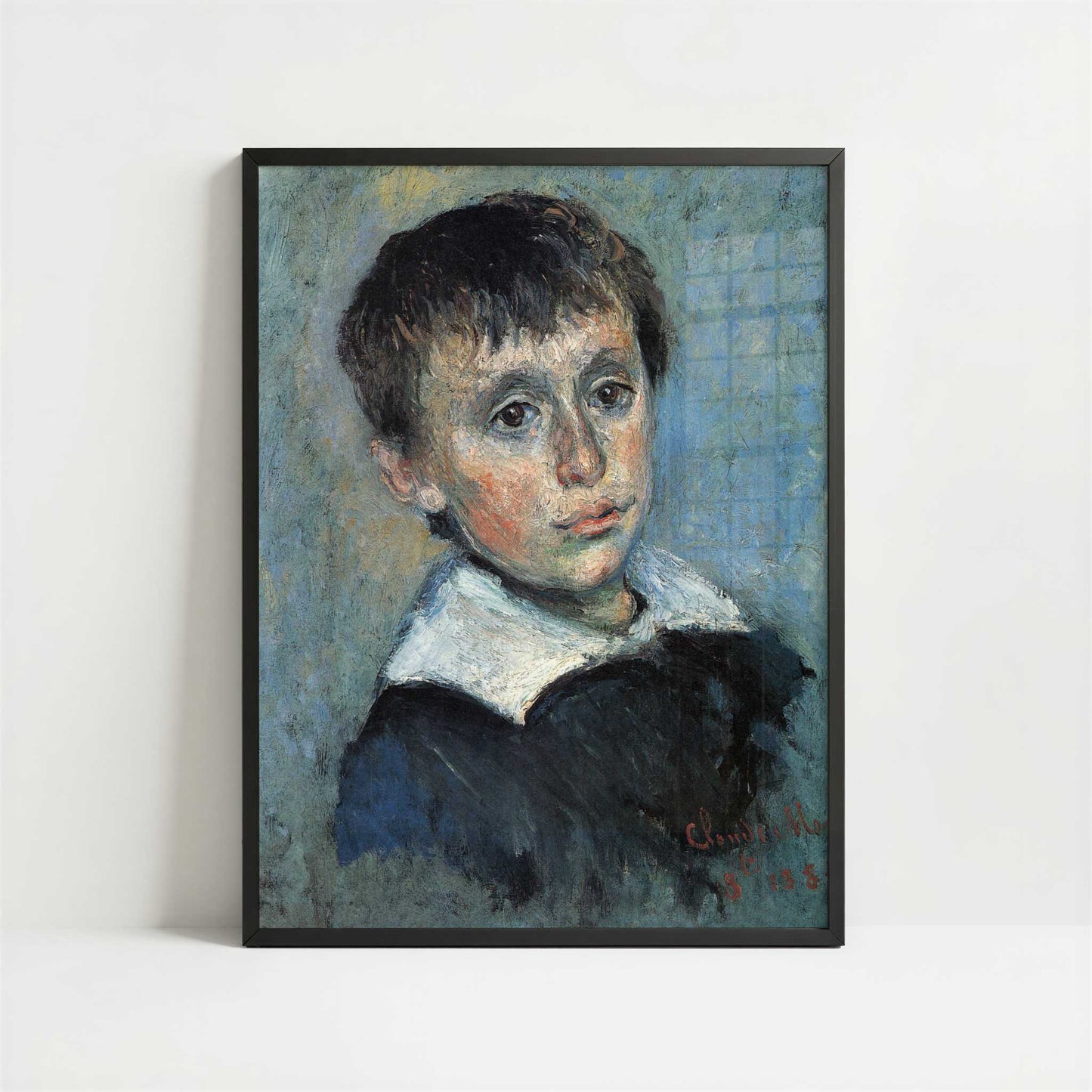 Portrait of Jean Monet (1880) by Claude Monet – Art Print - Art print in black frame