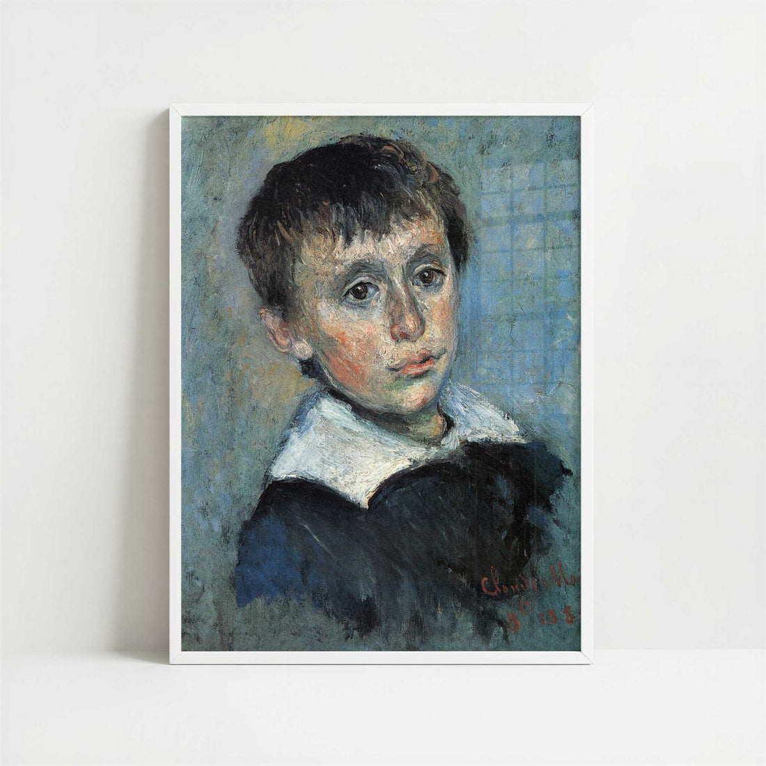 Portrait of Jean Monet (1880) by Claude Monet – Art Print - Art print in white frame