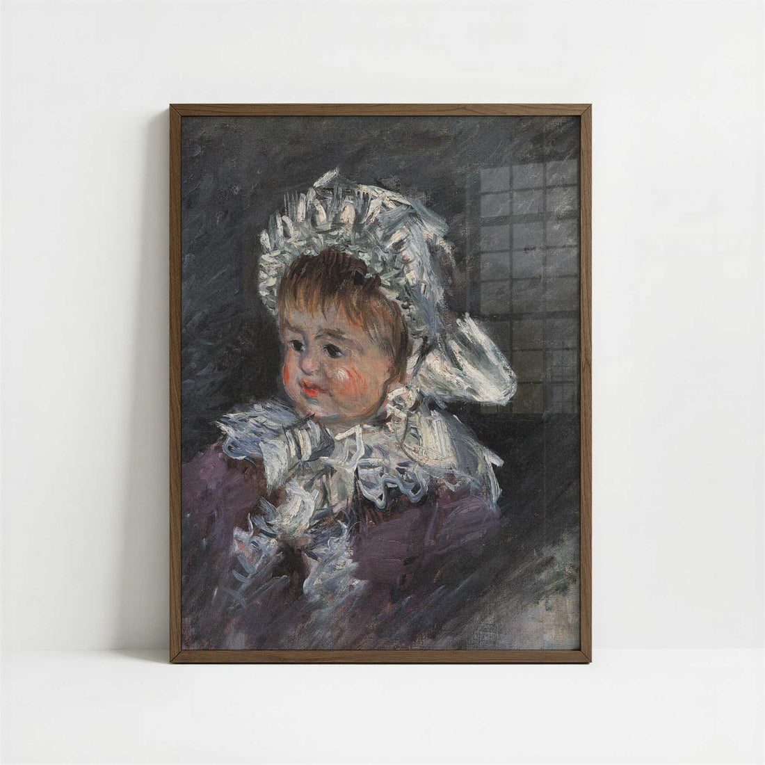 Portrait of Michel Monet as a Baby (1878-9) by Claude Monet – Art Print - Art print in dark wood frame