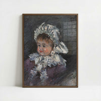 Portrait of Michel Monet as a Baby (1878-9) by Claude Monet – Art Print - Art print in dark wood frame