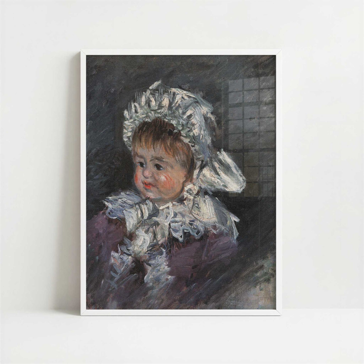 Portrait of Michel Monet as a Baby (1878-9) by Claude Monet – Art Print - Art print in white frame