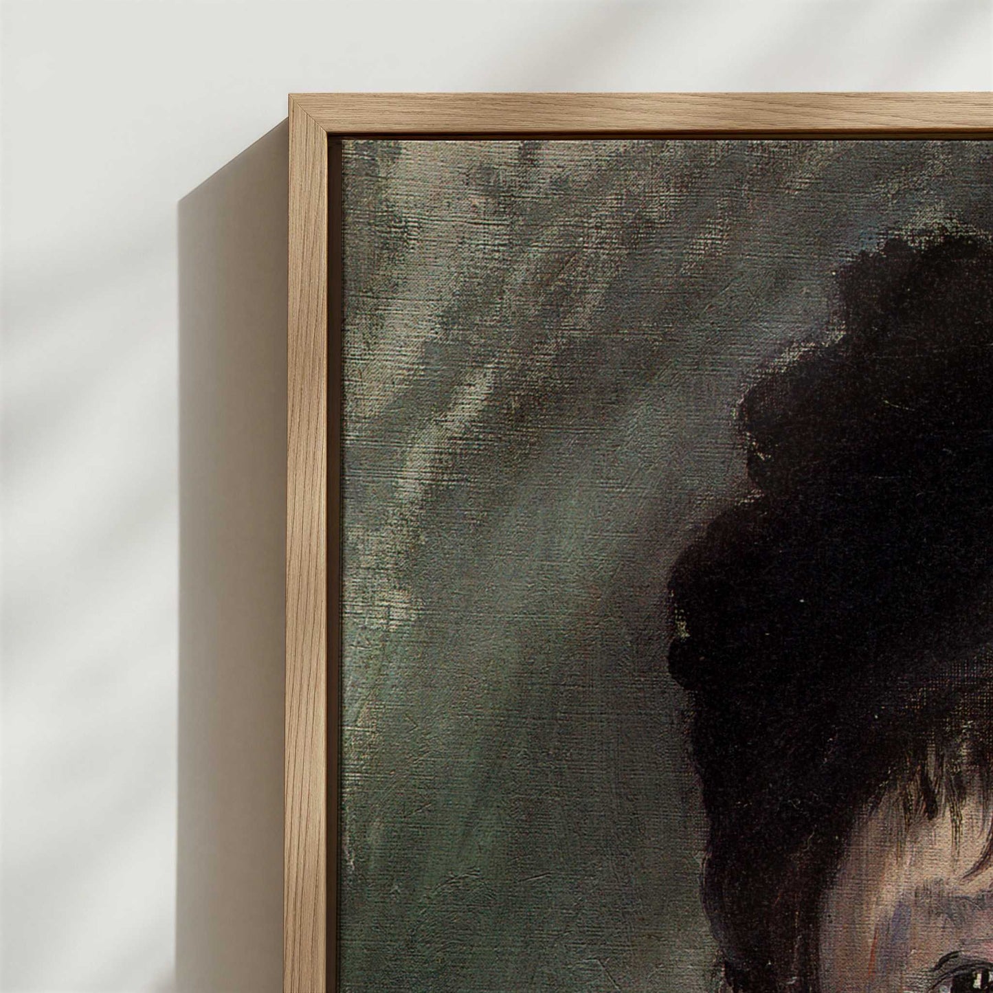 Framed Canvas - Close-up detail and texture of the framed canvas