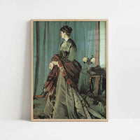 Portrait of Mme Gaudibert (1868) by Claude Monet – Art Print - Art print in oak frame